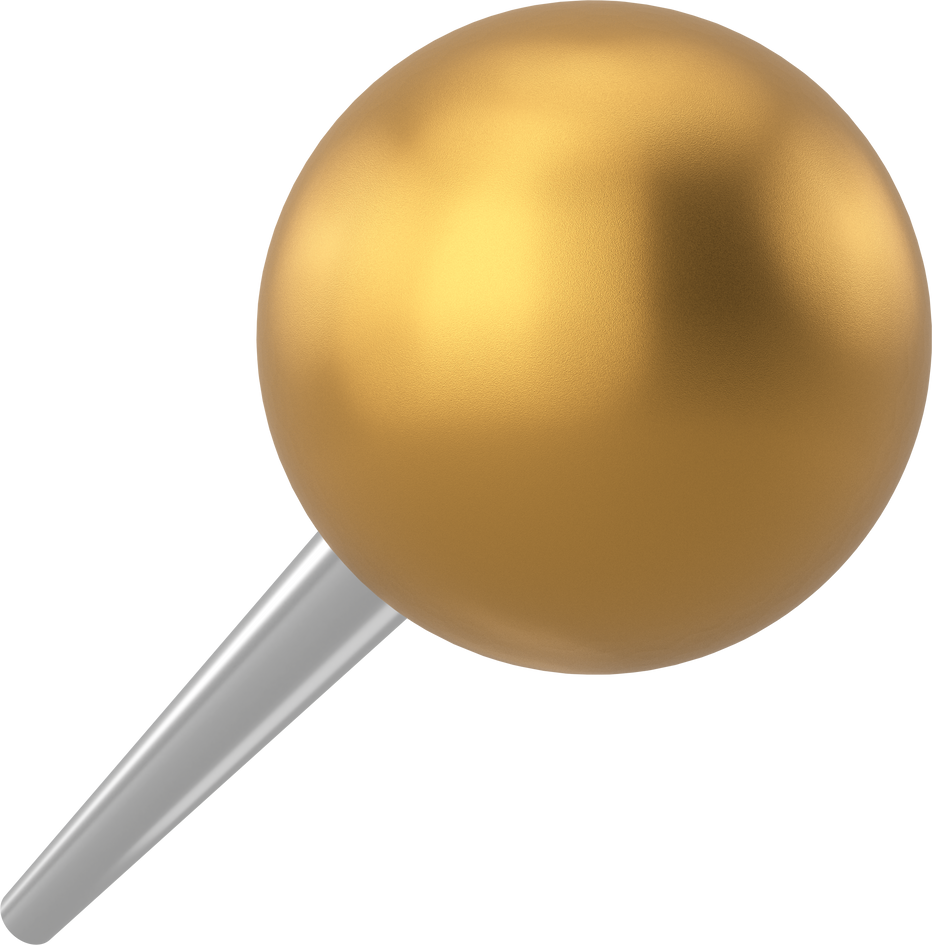 Push pin. Drawing pin. 3D pin.